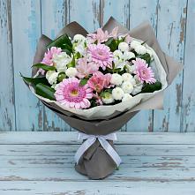 Букет цветов из:  Герберы, Альстромерии и Хризантемы в Дзержинском