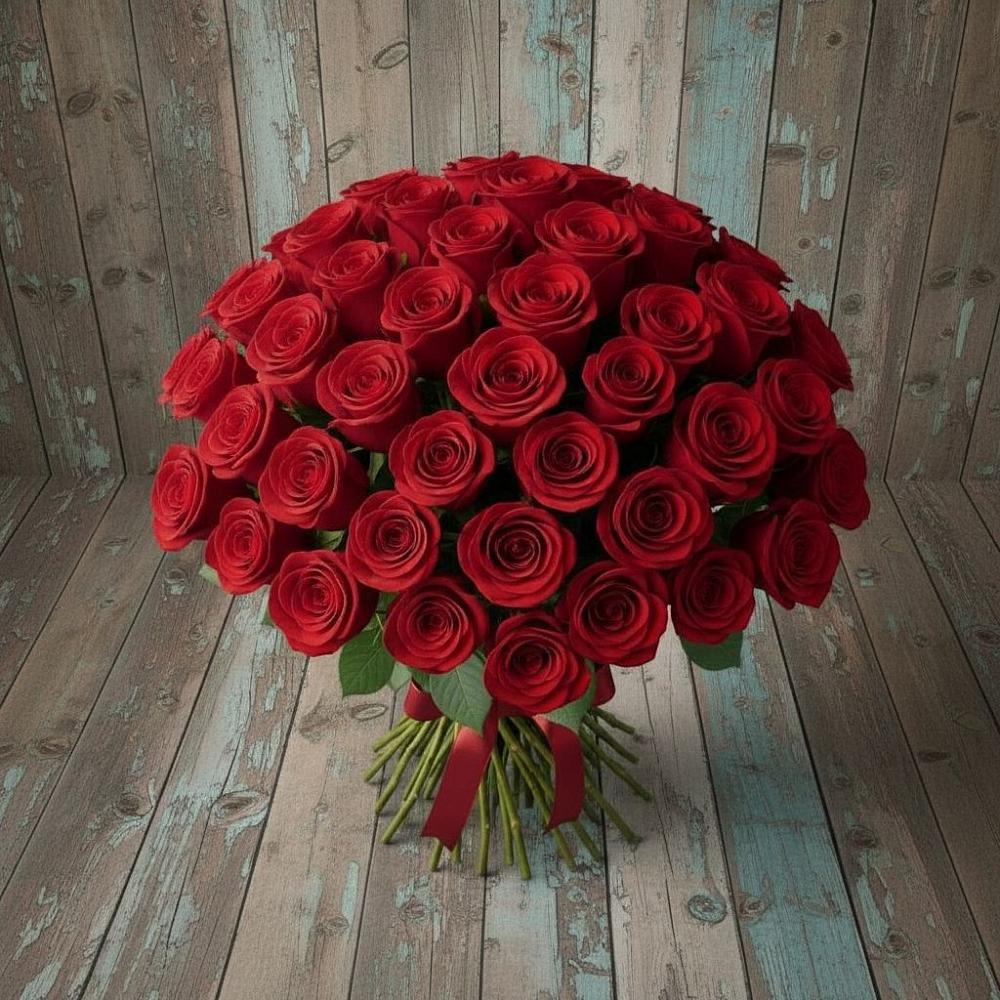 Букет 55 Красных роз Фридом в Дзержинском
