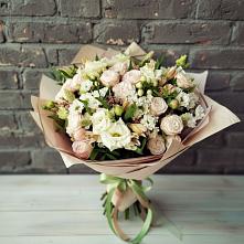 Букет цветов из:  Альстромерии, Розы и Хризантемы в Дзержинском