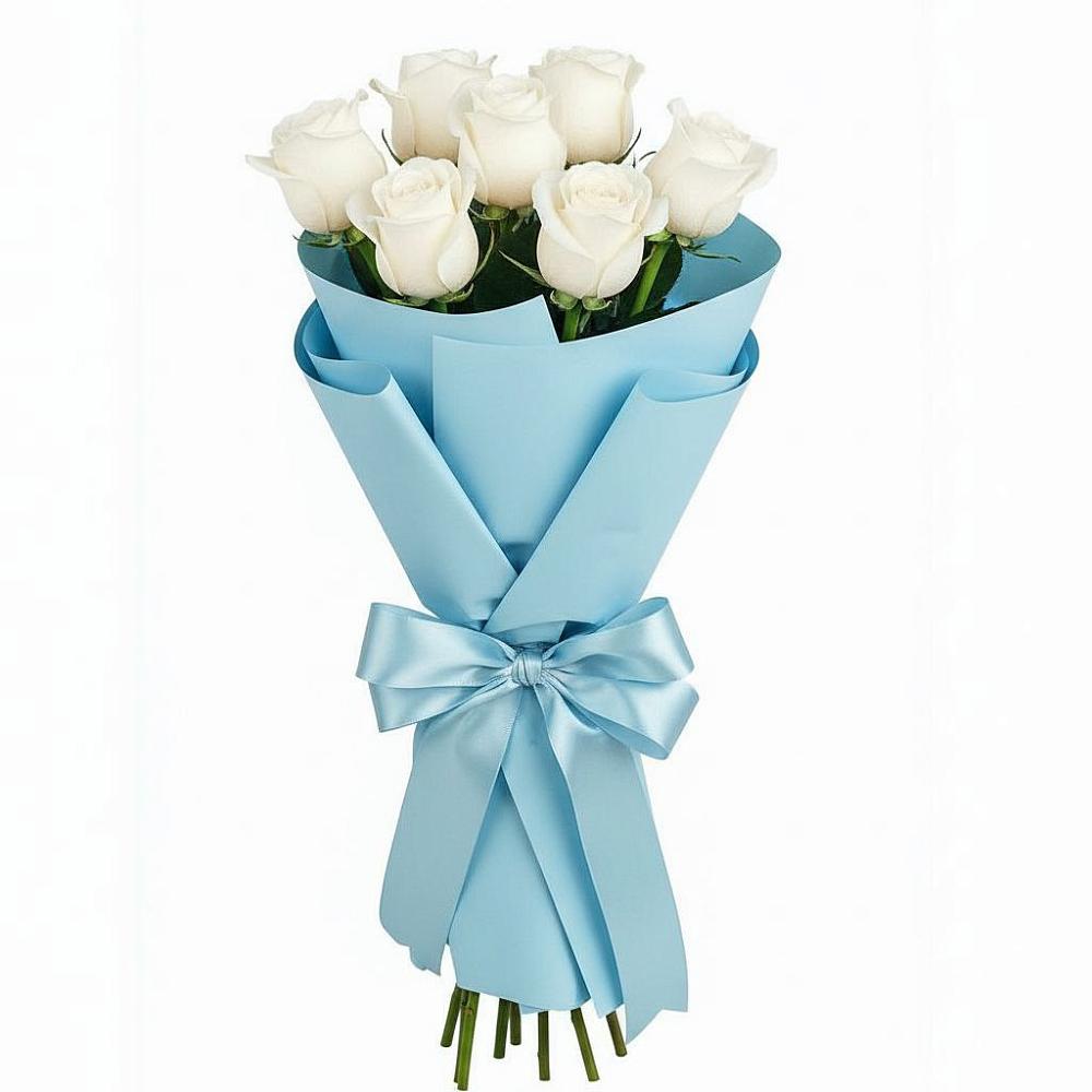 Букет 7 белых роз Проуд в Дзержинском