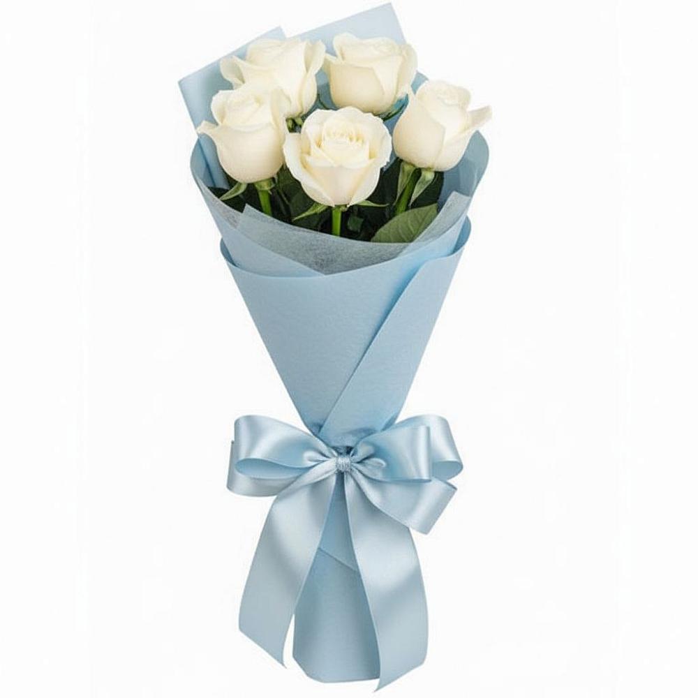 Букет 5 Белых роз Проуд в Дзержинском