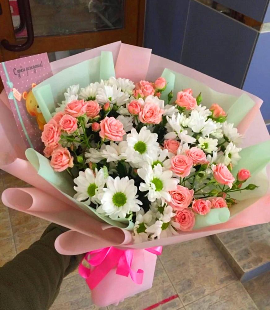 Букет цветов из: Розы и Хризантемы в Дзержинском