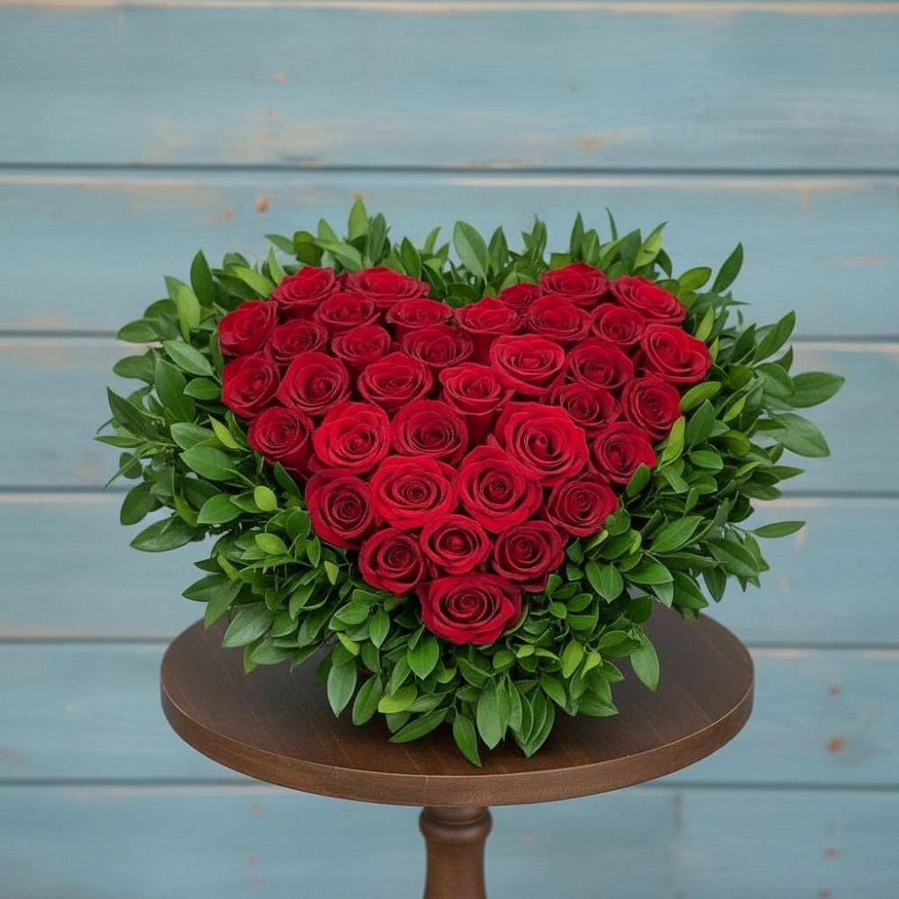 Цветочная композиция из Розы в виде сердца в Дзержинском