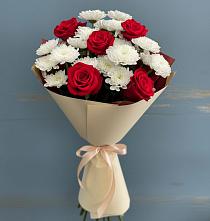 Букет цветов из:  Розы и Хризантемы #REPLACE_PRED# Дзержинском