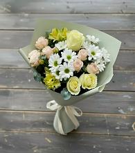 Букет цветов из:  Альстромерии, Розы и Хризантемы в Дзержинском